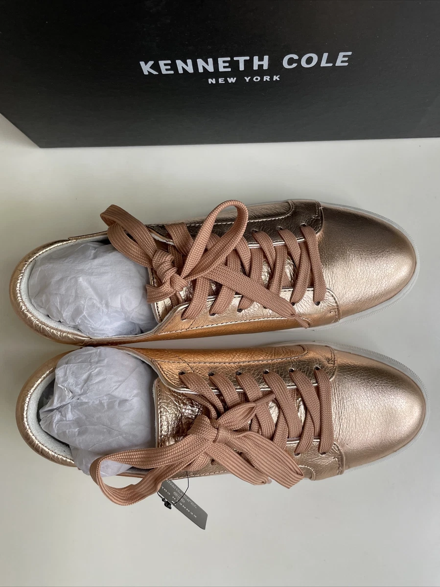 kenneth cole new york kam lace up sneakers rose gold 7M