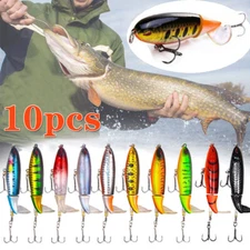 10ps Fishing Lures bait Whopper Plopper Topwater Floating Rotating Tail for Bass