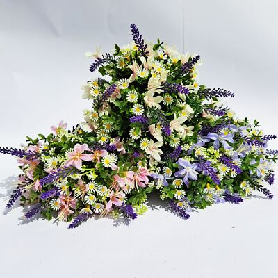 Gänseblümchen Lavendelblütenstrauß künstlich - 3 Farben - aufrichtige Blumen