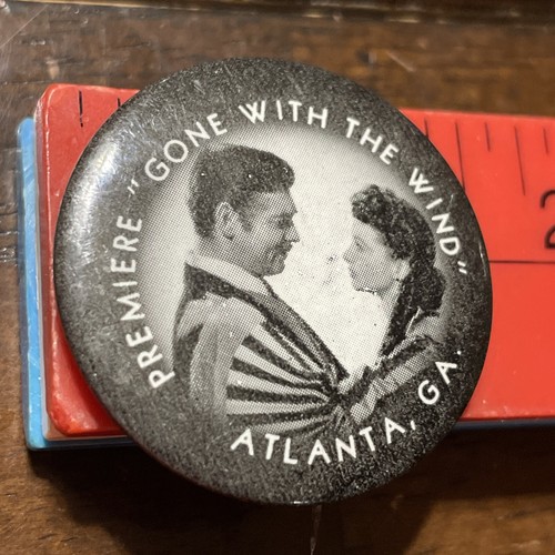 RARE ORIGINAL 1939 GONE WITH THE WIND PREMIER PINBACK BUTTON ATLANTA GA - Picture 4 of 4