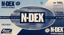 SHOWA BEST-USA-N-Dex-7005 L Nitrile Gloves-Made in USA-Sold By Medicos Club