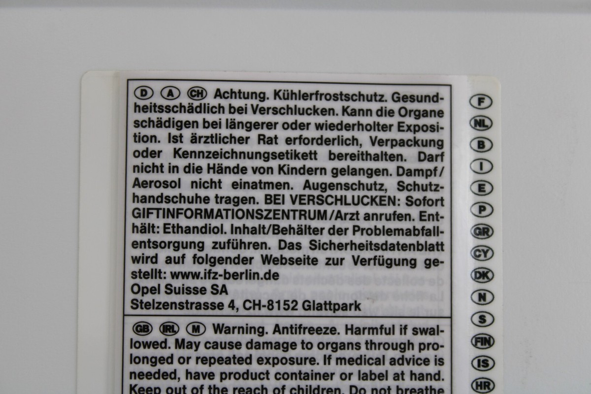 ORIGINAL Opel Frostschutz Kühlerfrostschutz Konzentrat 5 Liter  