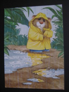 UNUSED vintage greeting card By Tim Bowers GET WELL Under the Weather