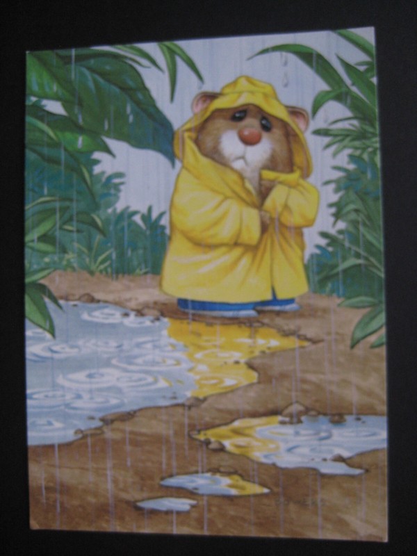 UNUSED vintage greeting card By Tim Bowers GET WELL Under the Weather