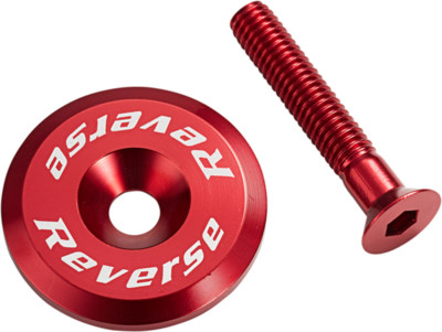 Reverse Steuersatzkappe Alu mit Schraube rot