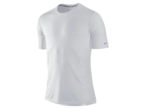 Nike Men's Swoosh Relay Dri-Fit White Short Sleeve Running T-Shirt 451267 Size L