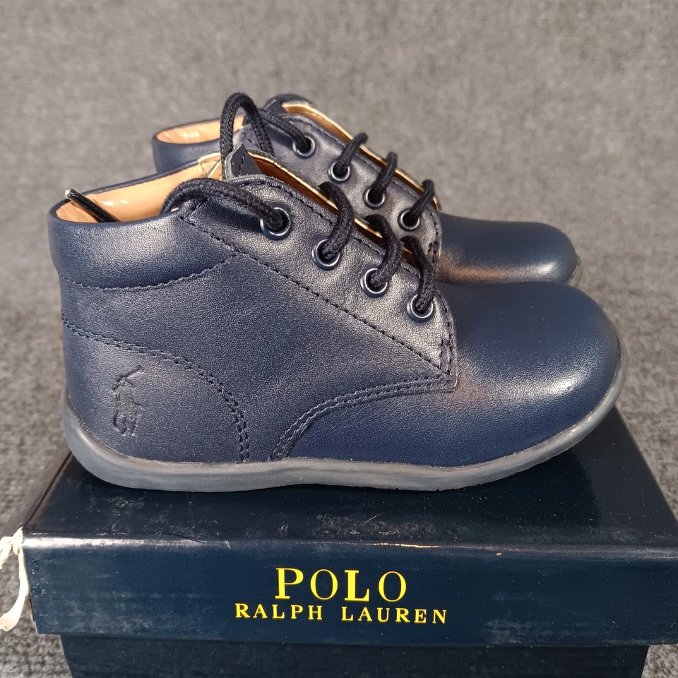 Polo Ralph Lauren Niño Pequeño Kinley Zapatillas Altas Zapatos Talla 7 Azul Marino Foto 3 de 4