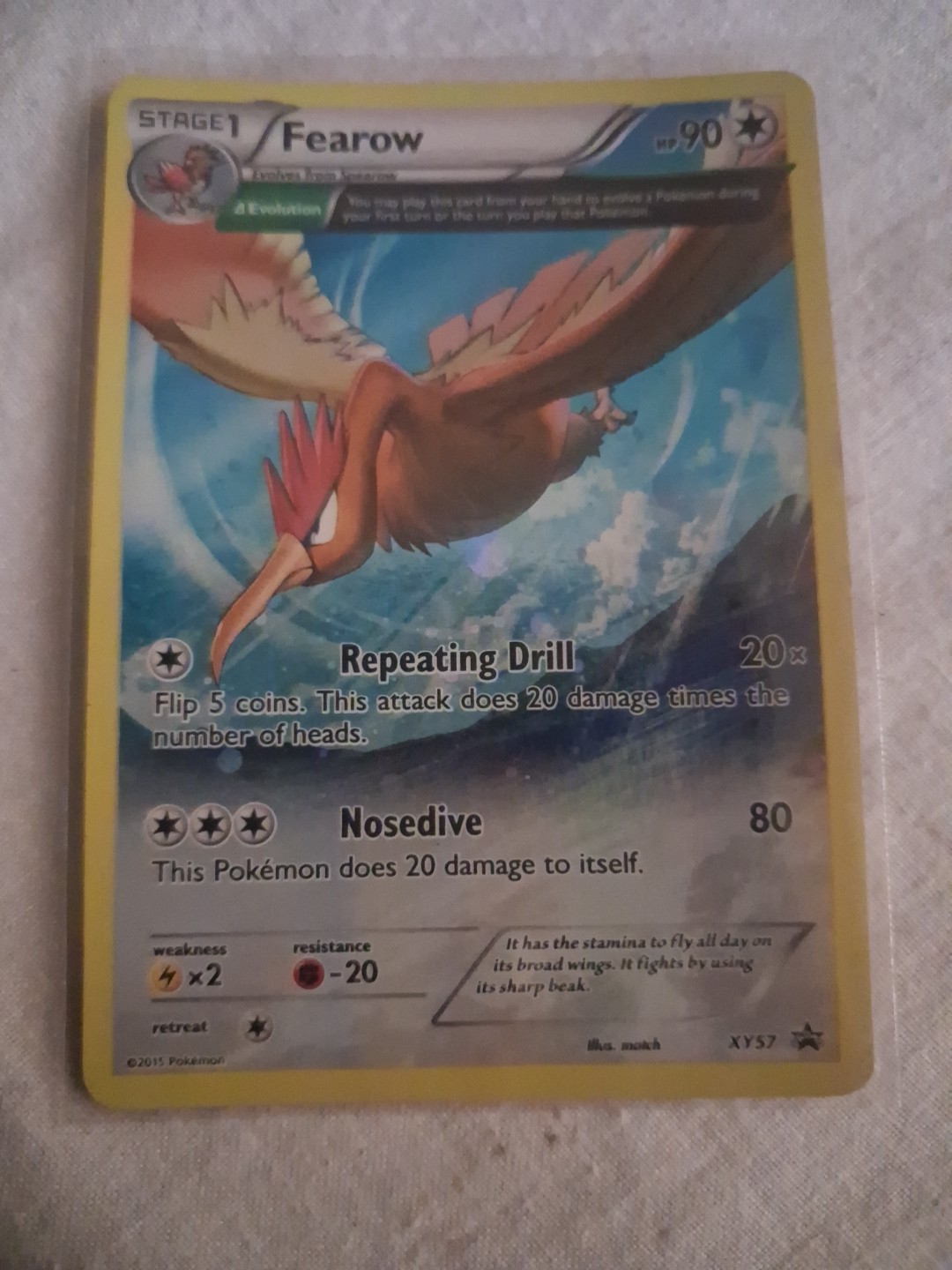 Fearow XY57 XY Holo Promo Stage 1 90 HP ENG 2015 Δ Evolution Pokemon