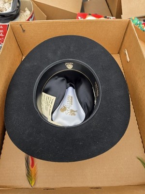Stallion By Stetson Cowboy Black XXX Premium Wool USA Size 7 1/4