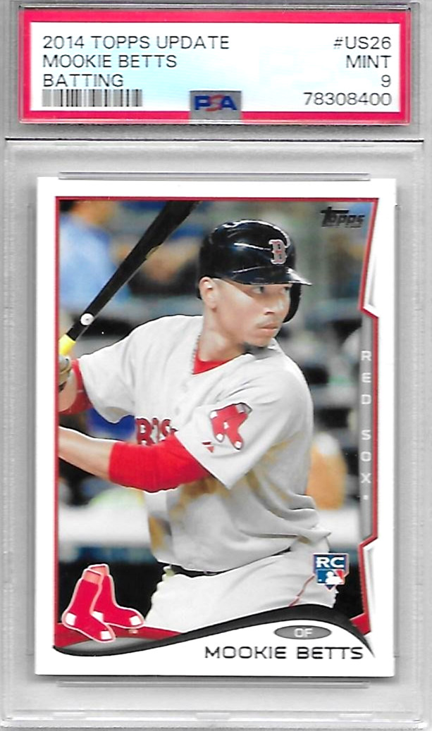 2014 TOPPS UPDATE BASEBALL MOOKIE BETTS ROOKIE CARD #US26 PSA 9 MINT