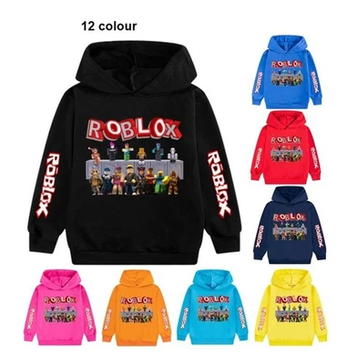 Kids Boys Girls Roblox Print Hoodie Hoody Casual Pullover Jumper Sweatshirt Tops