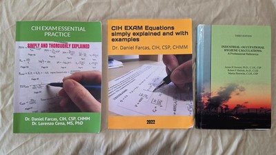 (3) CIH Exam Books: Farcas Green+Yellow + Industrial-Occupational Hygiene Calcs