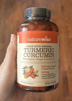 NatureWise Curcumin Turmeric 2250mg | 95% Curcuminoids & BioPerine Black Pepper 