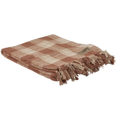 Primitives by Kathy Throw Blanket - Brown Tartan