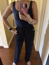 NWT Lululemon Wundermost Nulu Square-Neck Sleeveless Bodysuit Navy Blue Sz M