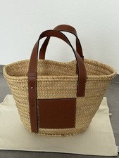 LOEWE Damen Basket Tasche aus Palmenblatt und...