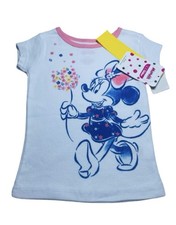 *NWT Disney Toddler Girl Size 2T Minnie Short Sleeves Pink White Top
