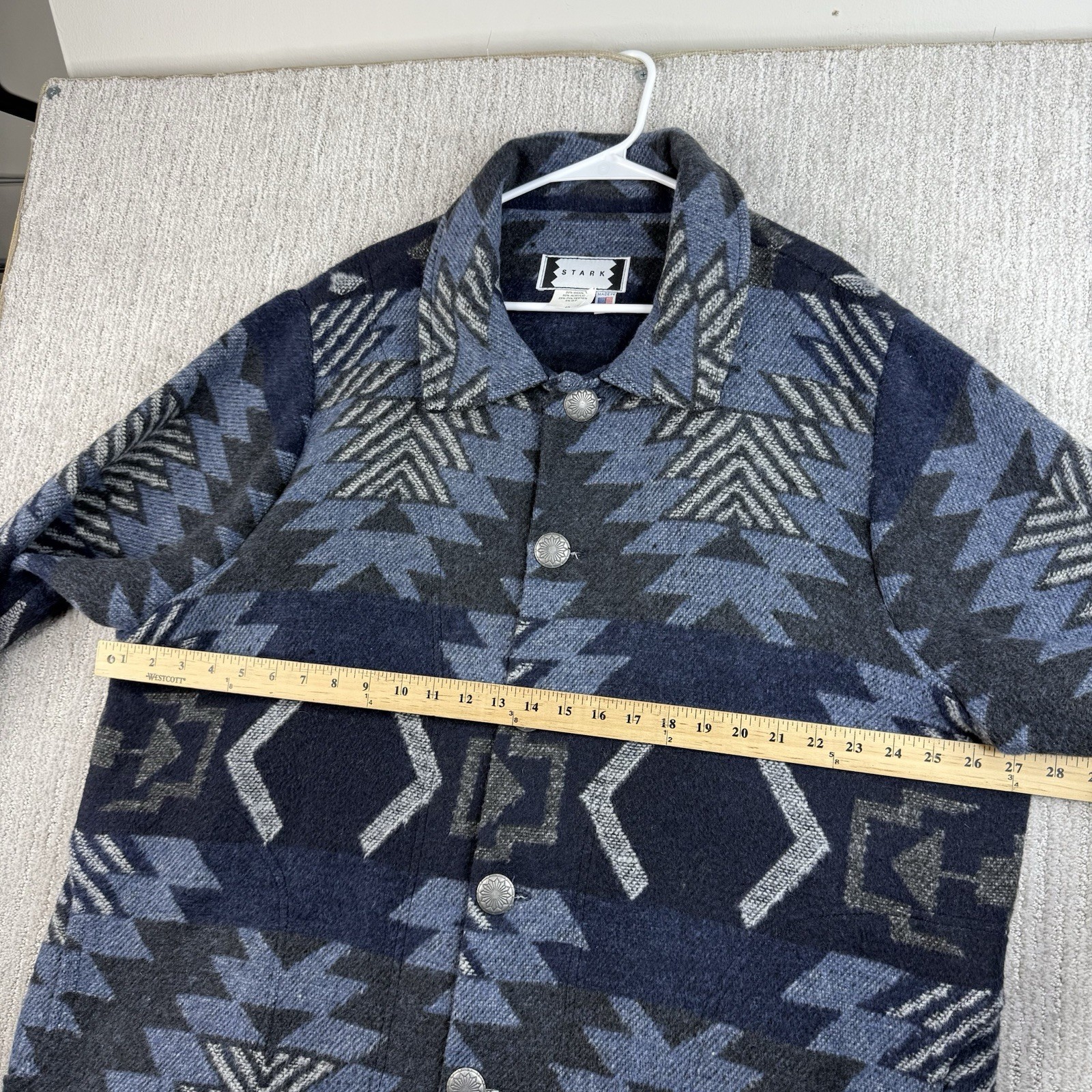 Vintage Stark Aztec Jacket Men’s Size XXL USA Made Blue Southwestern