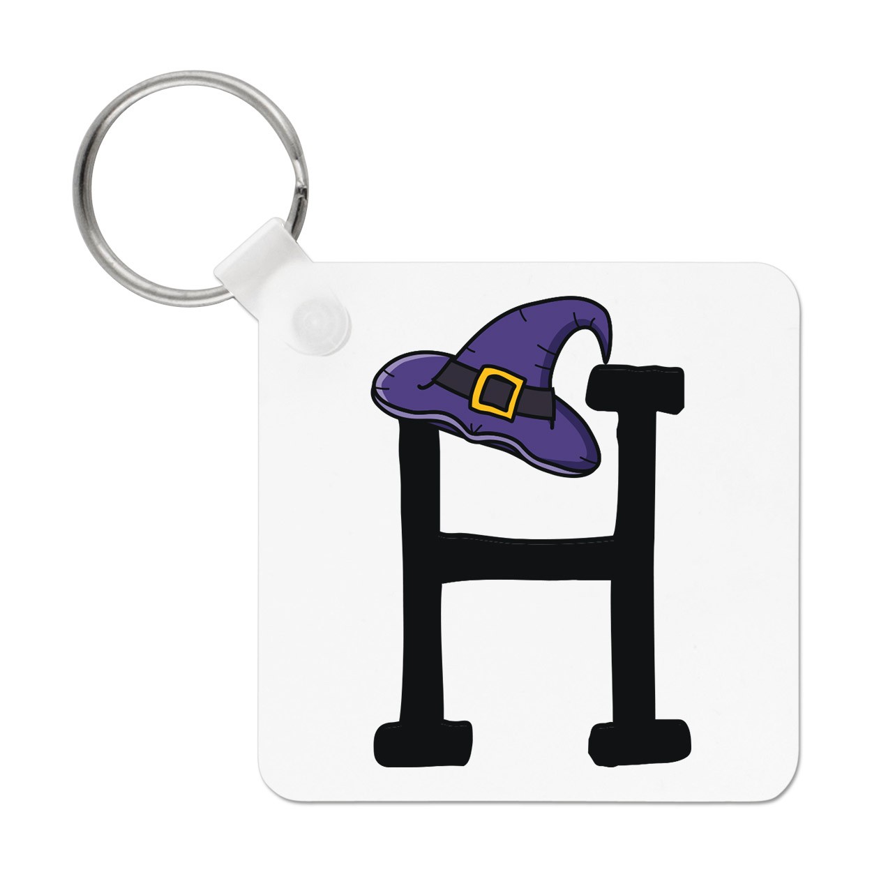 Letter H Witches Wizard Hat Keyring Key Chain Funny Witch Halloween Alphabet