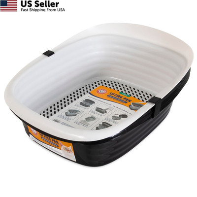 Arm & Hammer Large Sifting Litter Box Scoop Free Cat Sifting, Black