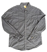 Hugo Boss Orange Slim Fit Men's XL Navy Plaid Button Down Long Sleeve Shirt