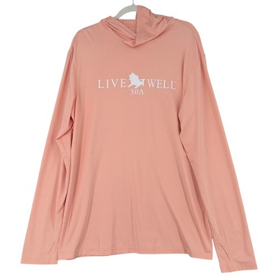 #ad LIVE WELL 30A Performance Hoody Coral Pink Long Sleeve UPF 50 Size L $20.25