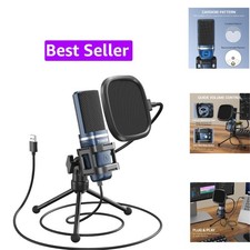 TC-777 Podcast Microphone, USB Computer Microphone, Cardioid Condenser PC Mic...