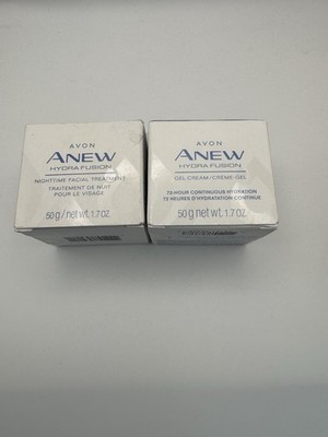 Avon Anew Hydra Fusion Nighttime Facial Treatment & Gel Cream 2 Pieces 1.7oz Ea