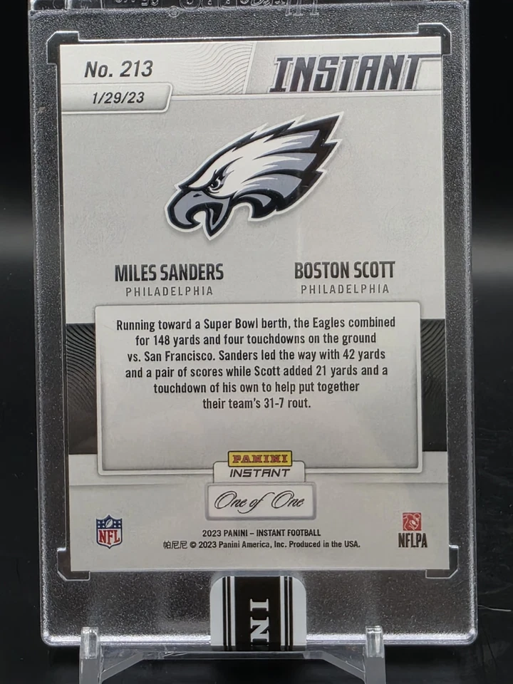 2023 Panini-Instant Football Miles Sanders/Boston Scott Philadelphia Eagles 1/1! - Image 2 of 2