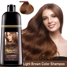 Light Brown Hair Dye Shampoo Natural Permanent Instant Hair Dye Shampoo 500ml US