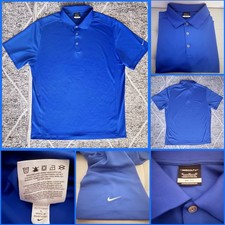 NIKE GOLF POLO Shirt Men  s Extra Large Blue Dri-Fit Three Button Shortsleeve
