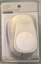 Lever Punch by Recollections, 1 1/2" circle, white and blue