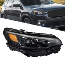 For Jeep Cherokee 2019-2022 LED Headlight Housing Black Passenger Side Projector