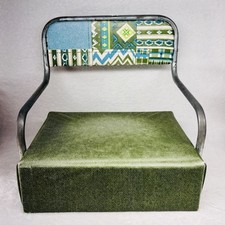 Vintage Booster Kids Seat Childs Toddler Metal Bars Green Vinyl