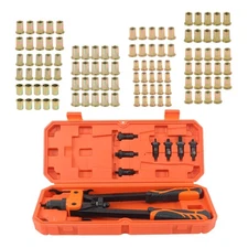 14" Rivnut Tool Kit - 7 Metric/SAE Mandrels & 70Pcs Rivnuts Assortment