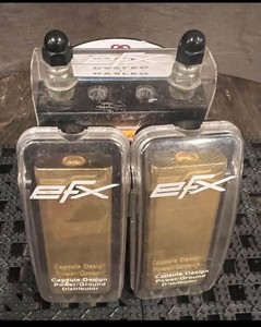 Old School Scosche Efx. Anl Fuse Holder. 2Solid Brass 4ga - 2x 8ga Distro Blocks