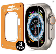 3Pack Screen Protector Apple Watch Ultra 1 2 3 49MM Tempered Glass Frame