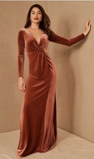 Jenny Yoo BHLDN English Rose Logan Velvet Stretch Dress Size 14 Deep V Neck