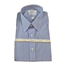 Roundtree Yorke Gold Label Men's Shirt Size 16 33 Blue Striped Fullfit Poplin 61