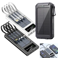 2026 Super Solar Power Bank Portable External Battery Charger 4 USB Waterproof