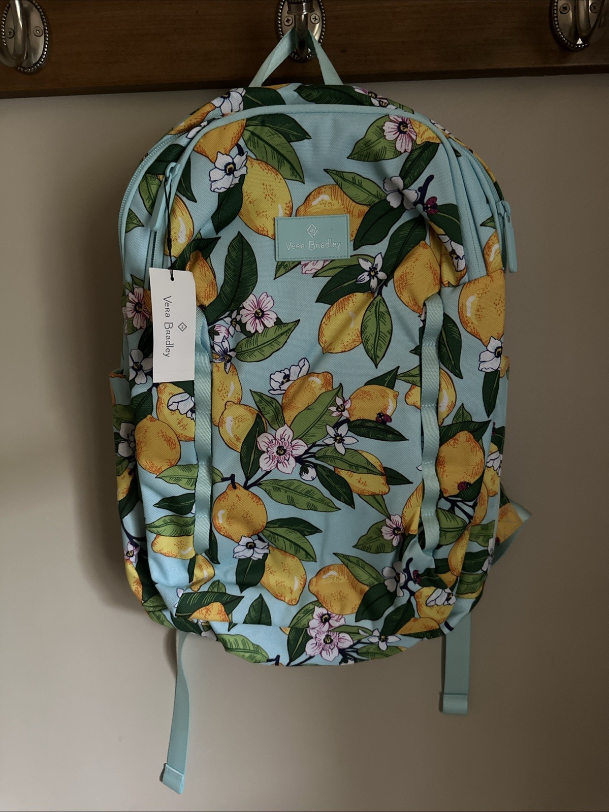 Vera Bradley Large Essential School Backpack Lemons Lemon Grove NWT New