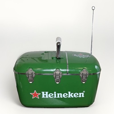 Vintage Heineken CoolBox Portable Beer Cooler CD Player AM/FM Radio STEREO Works