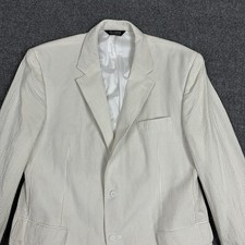Jos A Bank Blazer Men 46R Stays Cool Cotton 2-Button Sport Jacket Beige Striped