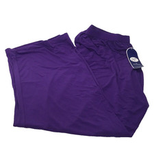 DG2 Diane Gilman Stretch Knit Solid Purple Pant Size Large