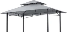 SCOCANOPY Replacement Canopy Grill BBQ Gazebo Roof Top Fit L-GG001PST-F, Gray 
