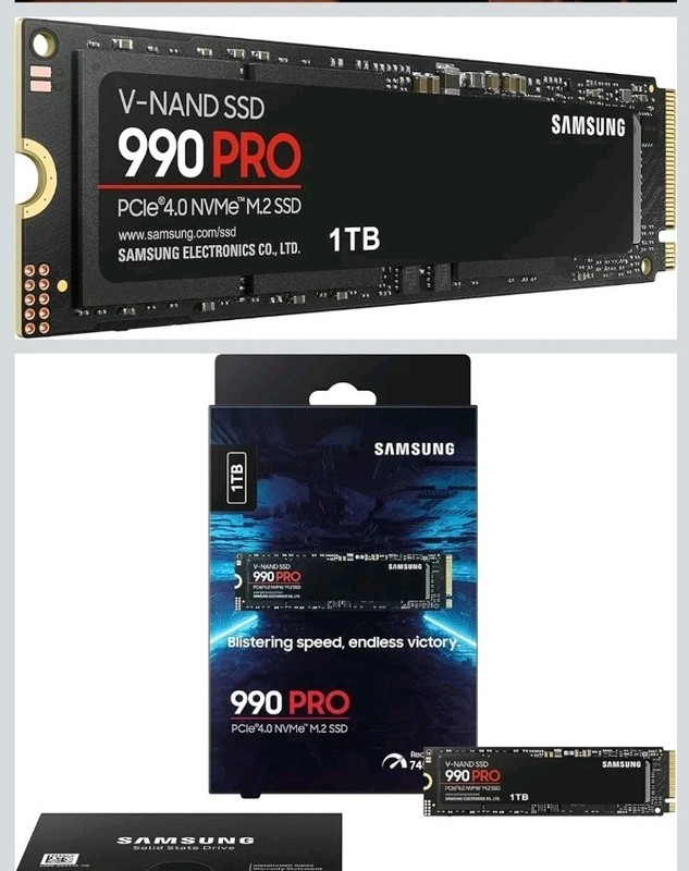 Samsung 990 PRO 1TB PCIe 4.0 NVMe M.2 Internal SSD V-NAND Black