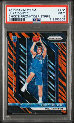 Luka Doncic [Tiger Stripe Choice Prizm] #280 2018 Panini Prizm card
