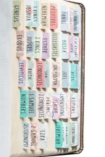 Laminated Bible Tabs (Large Print, Easy to Read), Personalized Bible Journali...