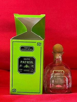 Patron Silver Tequila 100% De Agave 375ml Empty Bottle with box Free Shipping