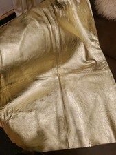 RARE Vintage POLO gold Leather Skirt